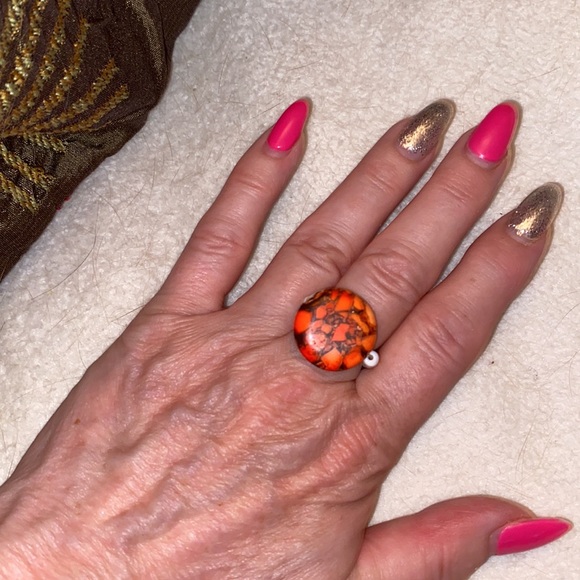 Beautiful Vintage beaded bracelet, earring, ring, necklace set. - Picture 6 of 6